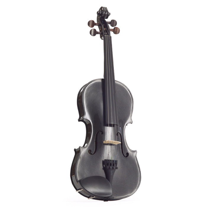 Harlequin by Stentor 4/4 Violin in Metallic Graphite Black with Case & Bow - Fair Deal Music