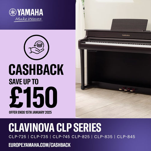 Yamaha CLP-725PE Clavinova Digital Piano Polished Ebony Bundle - Fair Deal Music