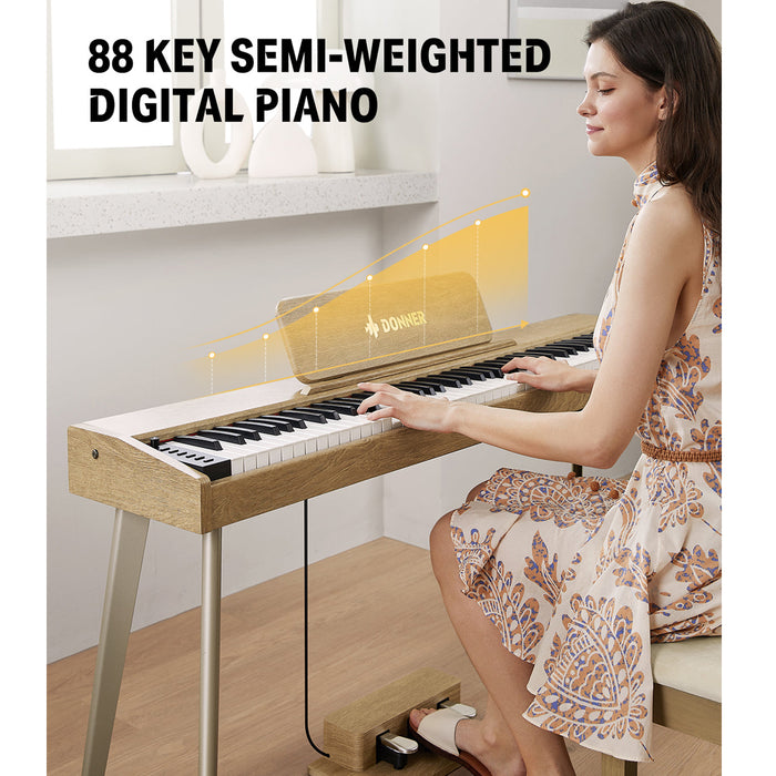 Donner DDP-60 Semi-Weighted Compact Digital Piano - Natural - Fair Deal Music
