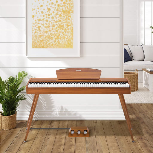 Donner DDP-80 Wooden Style 88 Key Weighted Digital Piano with Stand & 3 Pedal - Fair Deal Music