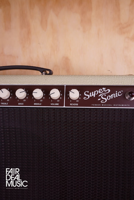 Fender Super-Sonic 22 Guitar Amp Combo in Blonde with footswitch, USED - Fair Deal Music