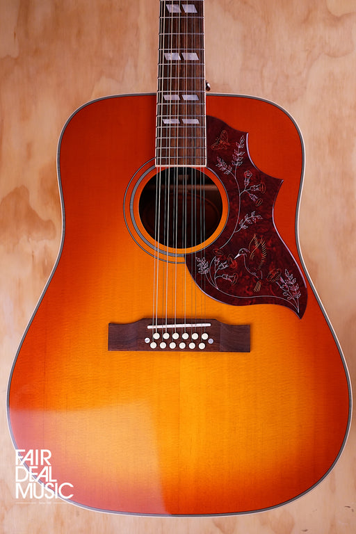 Epiphone Inspired by Gibson Hummingbird 12-string in Aged Cherry Sunburst, USED - Fair Deal Music