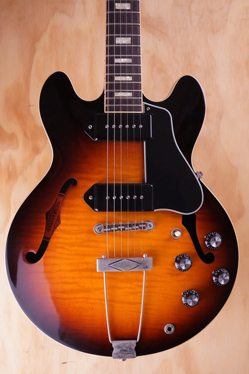 Gibson ES-390 with P90s in Sunburst Flame Top, (Used Comm) - Fair Deal Music