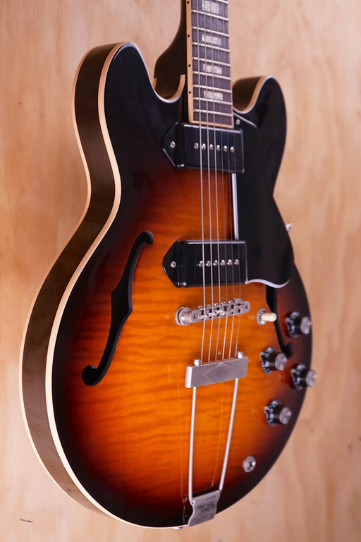 Gibson ES-390 with P90s in Sunburst Flame Top, (Used Comm) - Fair Deal Music