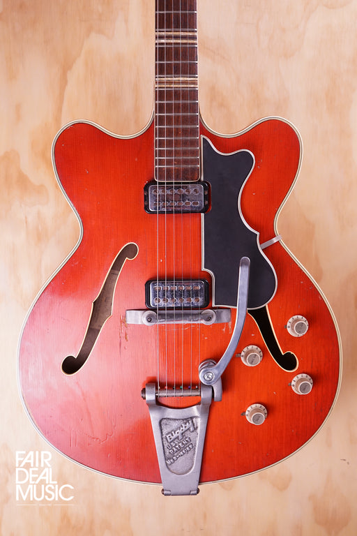 1960's Hofner Verithin Bigsby in Cherry Red, USED - Fair Deal Music