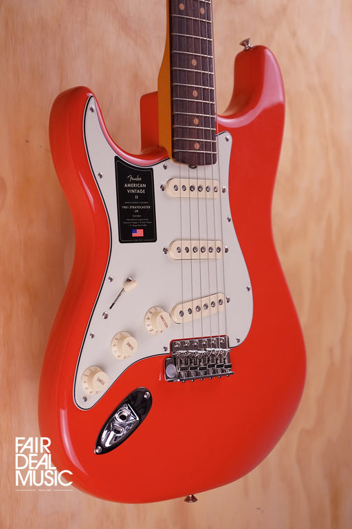 Fender American Vintage II 1961 Stratocaster, Fiesta Red, Left Handed, ex-display - Fair Deal Music