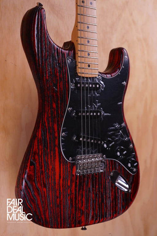 Fender Limited Edition Sandblasted Ash Stratocaster in Crimson Red Transparent, USED - Fair Deal Music