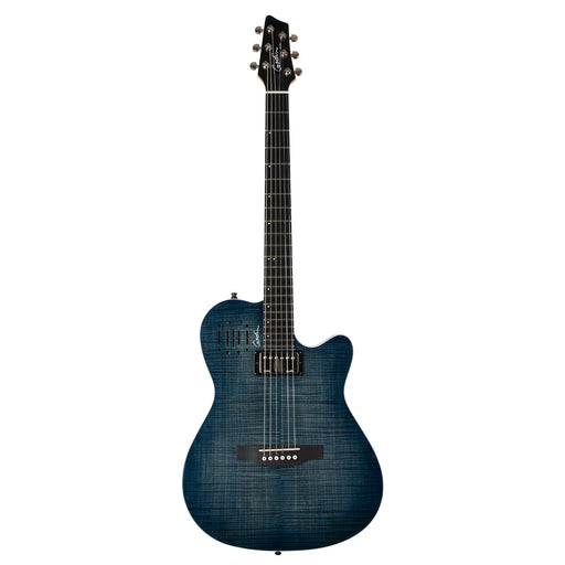Godin A6 Ultra Electric Guitar ~ Denim Blue Flame - Fair Deal Music