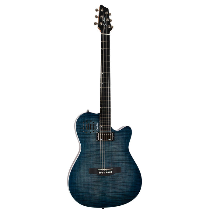 Godin A6 Ultra Electric Guitar ~ Denim Blue Flame - Fair Deal Music