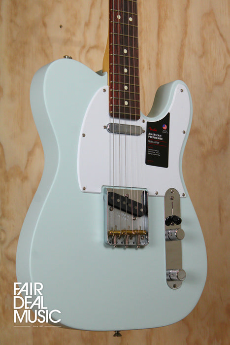 Fender American Performer Telecaster Satin Sonic Blue, Ex Display - Fair Deal Music