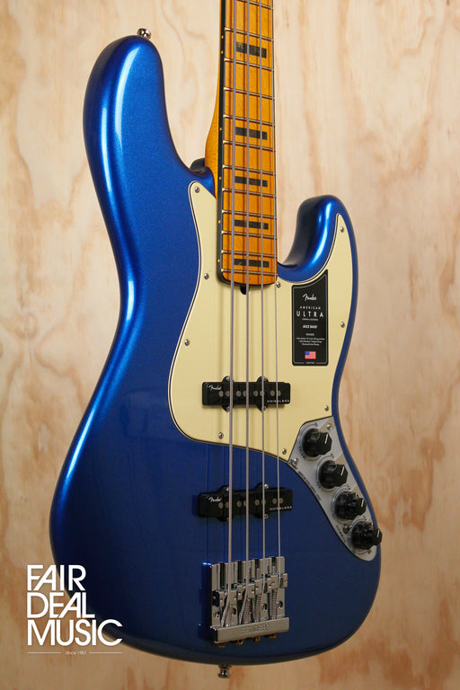 Fender American Ultra Jazz Bass Maple Fingerboard In Cobra Blue, Ex Display - Fair Deal Music