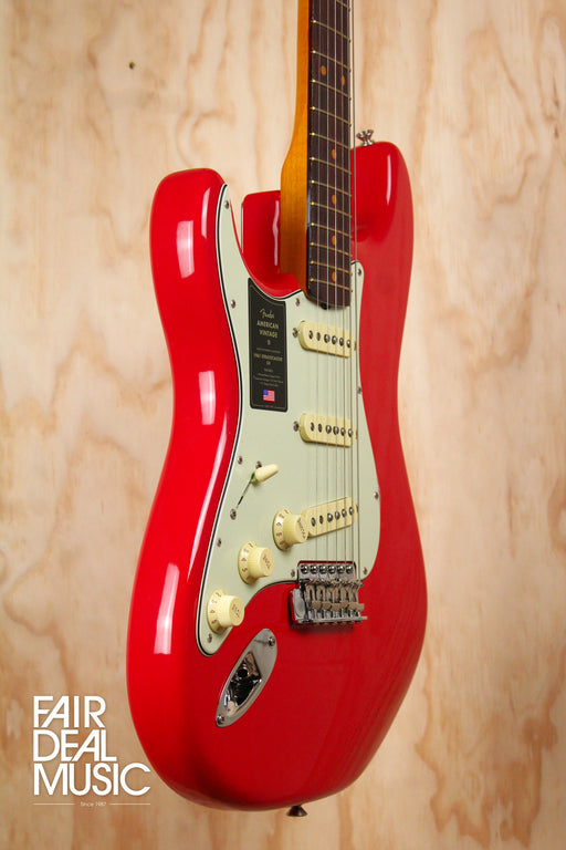 Fender American Vintage II 1961 Stratocaster, Fiesta Red, Left Handed, Ex Display - Fair Deal Music