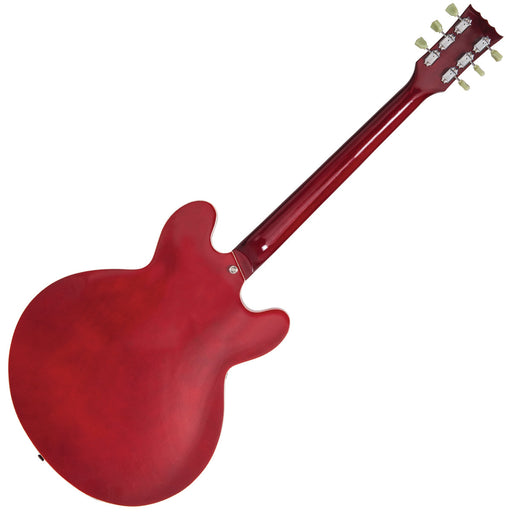 Vintage VSA500 ReIssued Semi Acoustic Guitar ~ Left Hand Cherry Red - Fair Deal Music