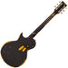 Vintage V100 ICON Electric Guitar ~ Distressed Black Over Sunburst - Fair Deal Music
