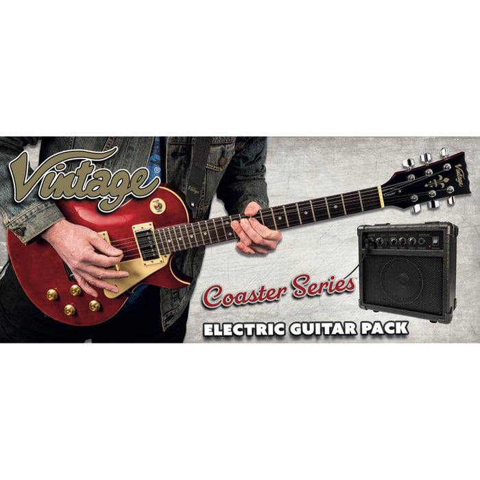 Vintage V10 Coaster Series Electric Guitar Pack ~ Wine Red - Fair Deal Music