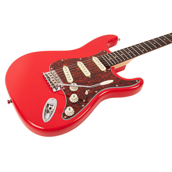 Vintage V60 Coaster Series Electric Guitar Pack ~ Gloss Red - Fair Deal Music