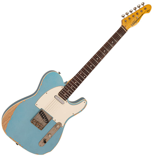 Vintage V66 Paul Rose Signature Electric Guitar ~ Distressed Gun Hill Blue - Fair Deal Music