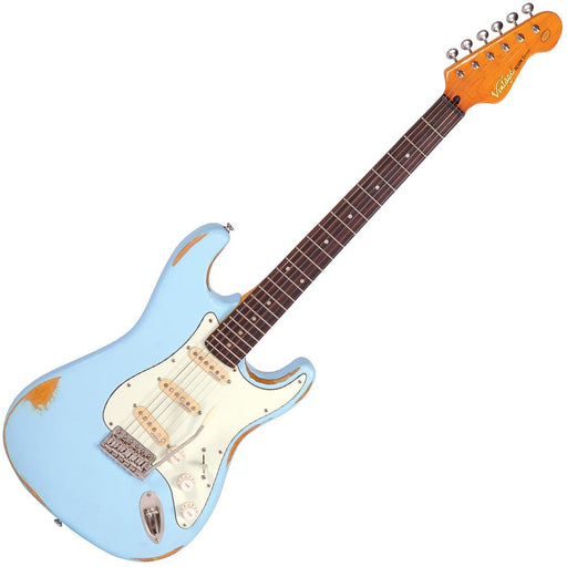 Vintage V6 ICON Electric Guitar ~ Distressed Laguna Blue - Fair Deal Music