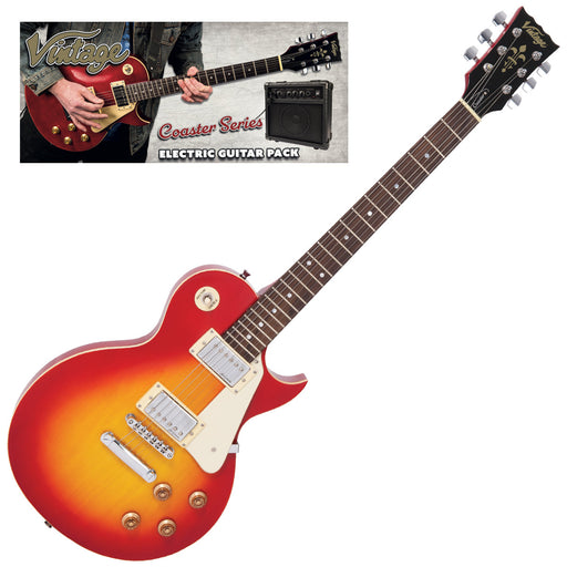 Vintage V10 Coaster Series Electric Guitar Pack ~ Cherry Sunburst - Fair Deal Music
