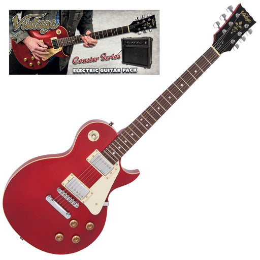 Vintage V10 Coaster Series Electric Guitar Pack ~ Wine Red - Fair Deal Music