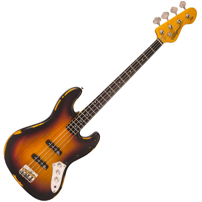 Vintage VJ74 ICON Bass ~ Distressed Sunset Sunburst - Fair Deal Music