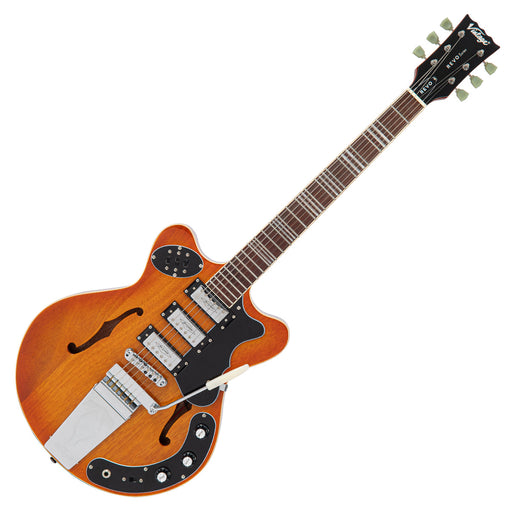 Vintage REVO Series 'Superthin' Electric Guitar ~ Amberburst - Fair Deal Music