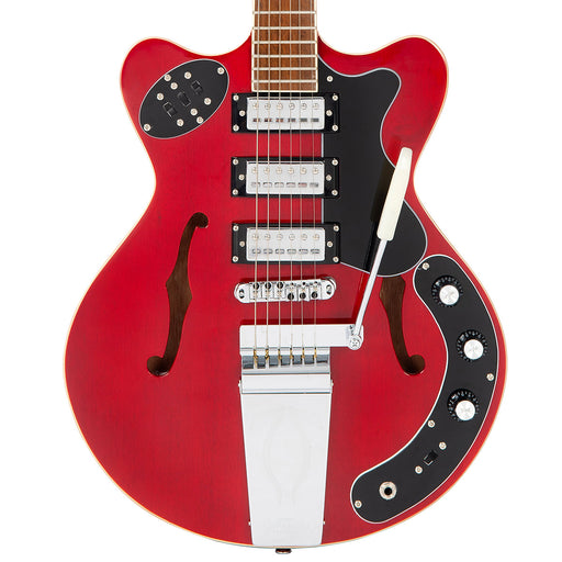 Vintage REVO Series 'Superthin' Electric Guitar ~ Cherry Red - Fair Deal Music