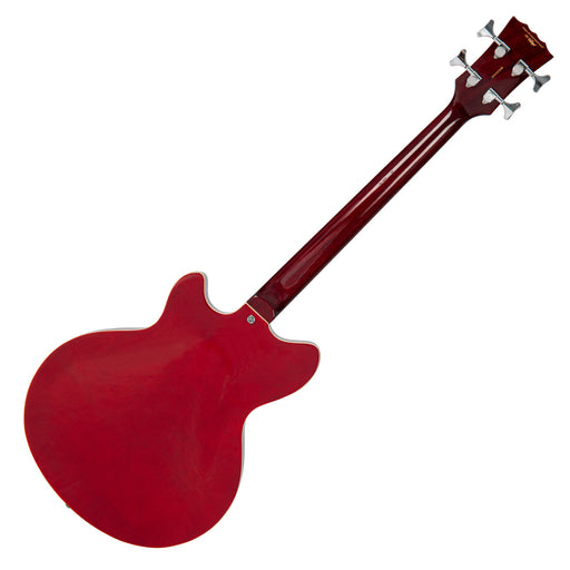 Vintage REVO Series 'Supreme' Semi Acoustic Bass ~ Cherry Red - Fair Deal Music