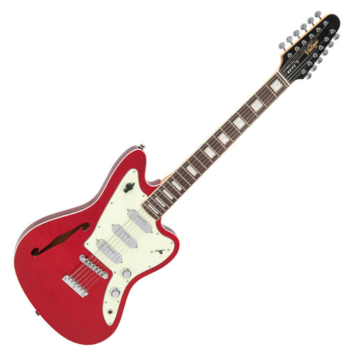 Vintage REVO Series 'Surfmaster Thinline 12' Electric Guitar ~ Candy Apple Red - Fair Deal Music