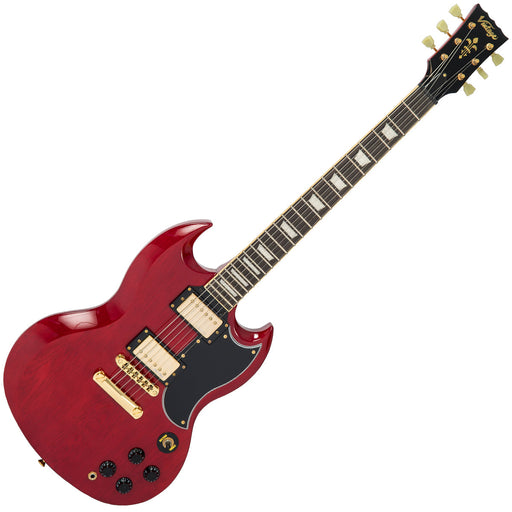 Vintage VS6 ReIssued Electric Guitar ~ Cherry Red/Gold Hardware - Fair Deal Music