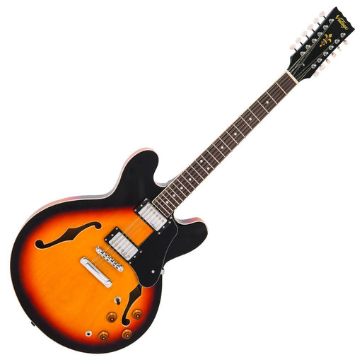Vintage VSA500 ReIssued 12-String Semi Acoustic Guitar ~ Sunburst - Fair Deal Music