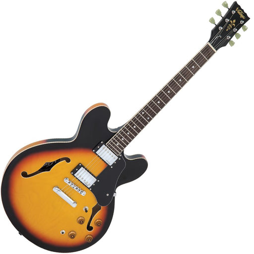 Vintage VSA500 ReIssued Semi Acoustic Guitar ~ Sunburst - Fair Deal Music