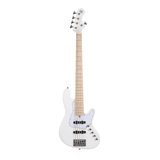 Cort Elrick NJS 5 String Bass Guitar, White - Fair Deal Music