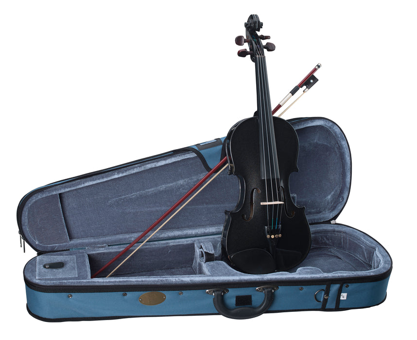 Harlequin by Stentor 4/4 Violin in Metallic Graphite Black with Case & Bow - Fair Deal Music