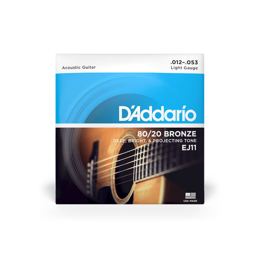 D'addario, EJ11, 12-53 Light, 80/20 Bronze Acoustic Guitar Strings - Fair Deal Music
