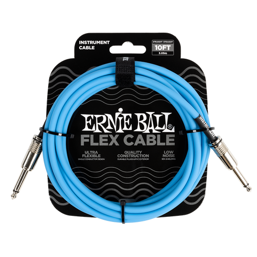 Ernie Ball Flex Instrument Cable 10ft, Blue - Fair Deal Music