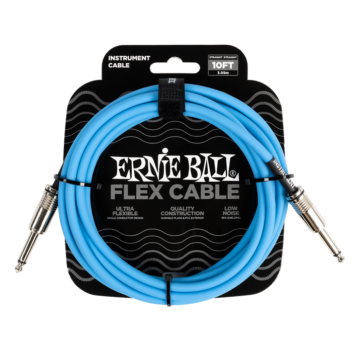 Ernie Ball Flex Instrument Cable 10ft, Blue - Fair Deal Music