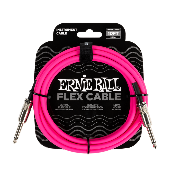 Ernie Ball Flex Instrument Cable 10ft, Pink - Fair Deal Music