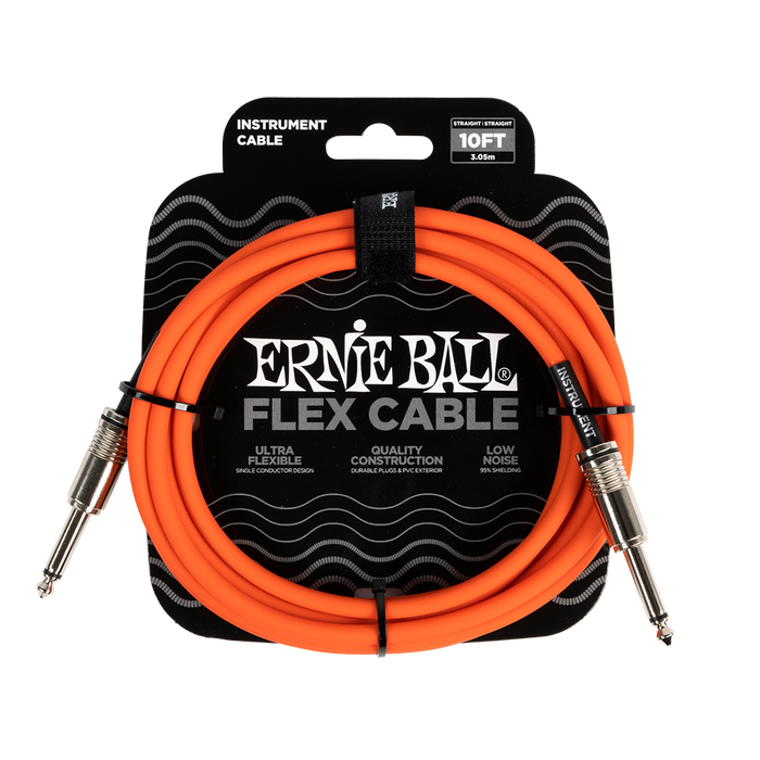 Ernie Ball Flex Instrument Cable 10ft, Orange - Fair Deal Music