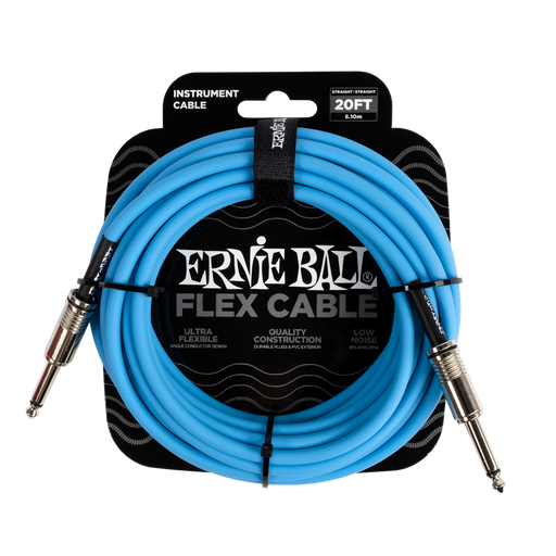 Ernie Ball Flex Instrument Cable 20ft, Blue - Fair Deal Music