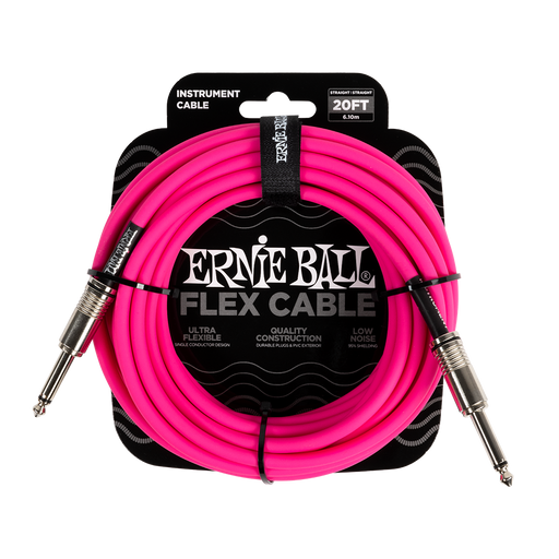 Ernie Ball Flex Instrument Cable 20ft, Pink - Fair Deal Music