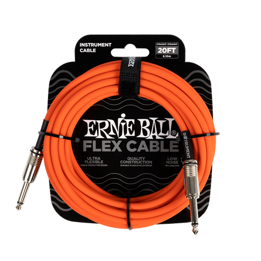 Ernie Ball Flex Instrument Cable 20ft, Orange - Fair Deal Music