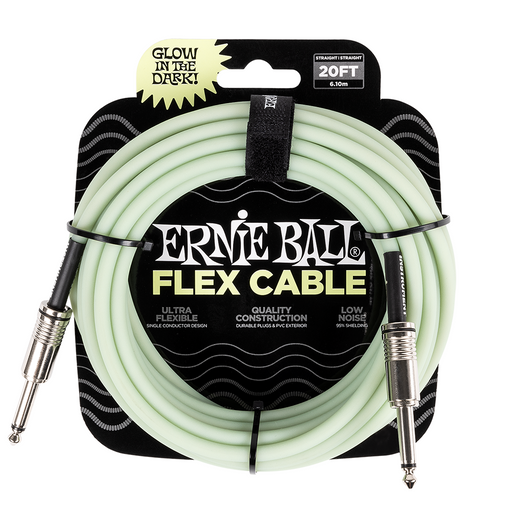 Ernie Ball Flex Instrument Cable 20ft, Glow in the Dark - Fair Deal Music