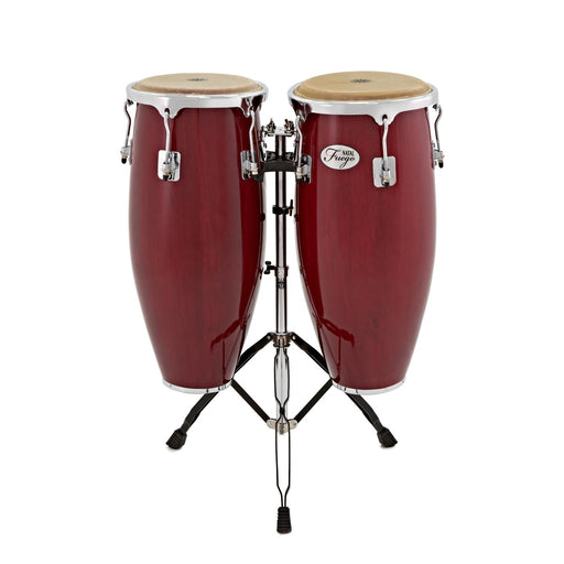 Natal Fuego Series Natural Wood Congas, Red Gloss - Fair Deal Music